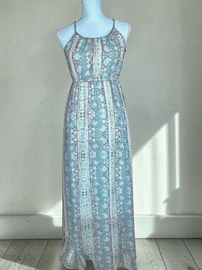 American Eagle Maxi Boho Floral Flowy Summer Racer Back Dress Womens Size Small